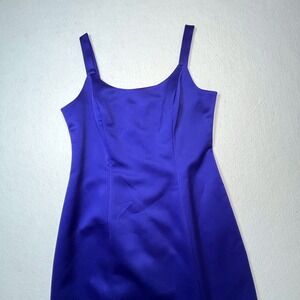 Alex Evenings Prom Dress Cocktail Y2k Maxi Slip Dress Purple Satin size 8 Formal